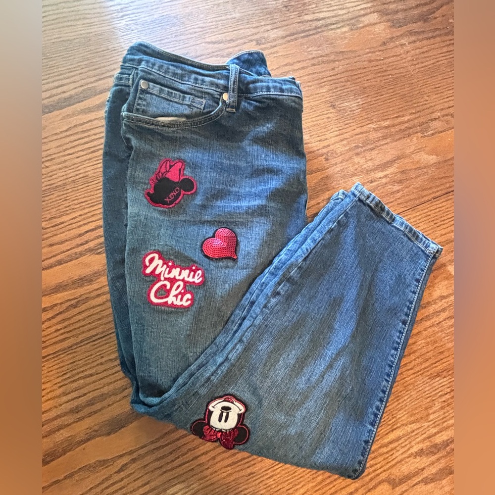 DISNEY MINNIE MOUSE PATCHED STRETCH JEANS - PLUS SIZE